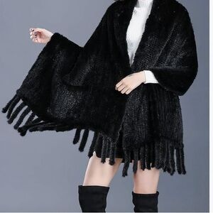 Stunning Black Real Mink Wrap